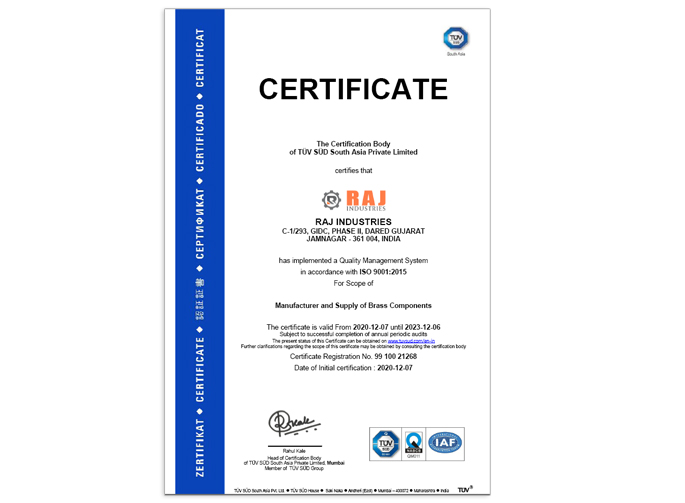 ISO Certificate